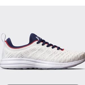 APL White Sneakers with Blue and Red Accents